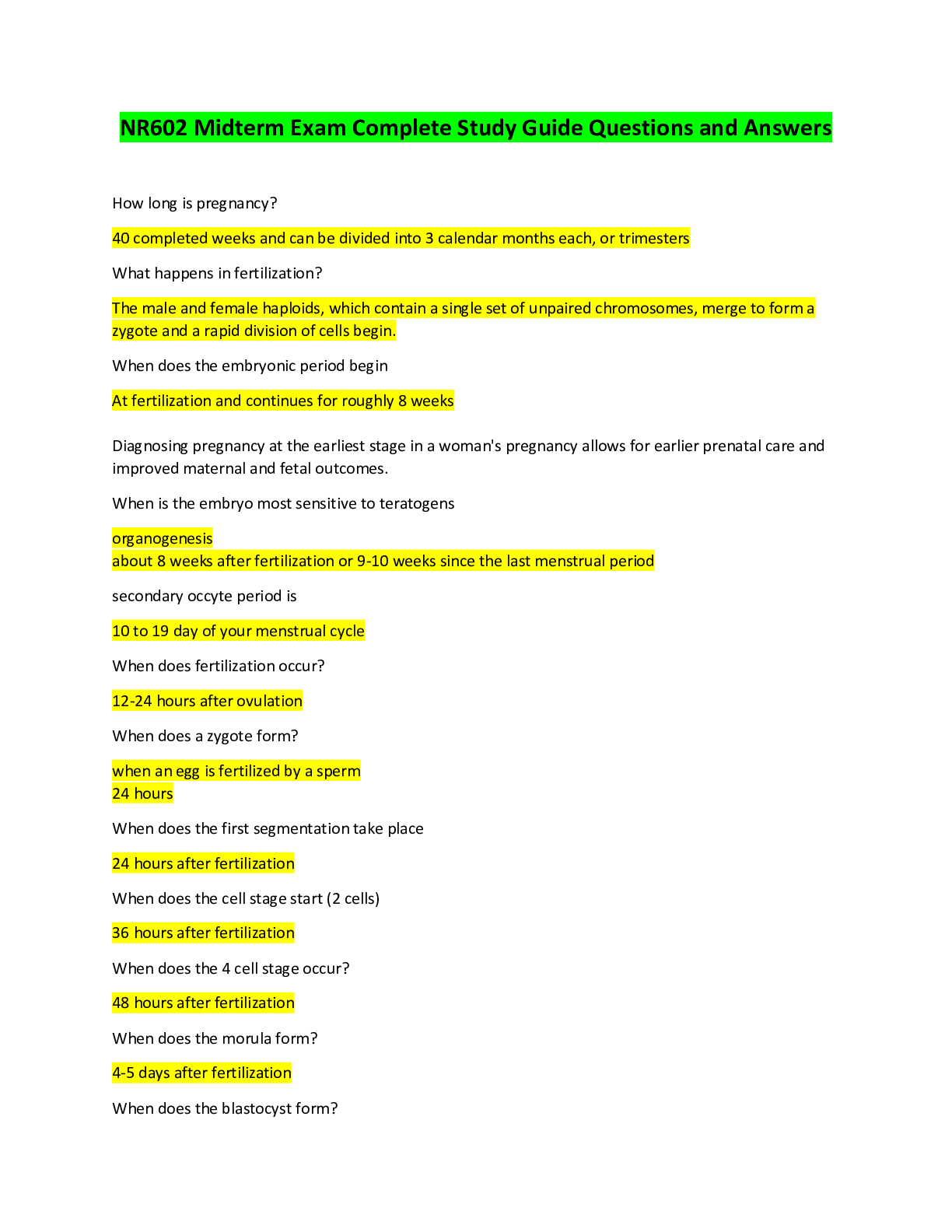 Preview image for NR602 Midterm Exam Complete Study Guide Questions and Answers